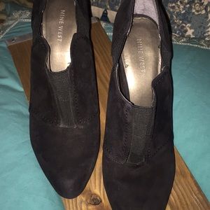 Black suede  100% leather bootie w/ heel